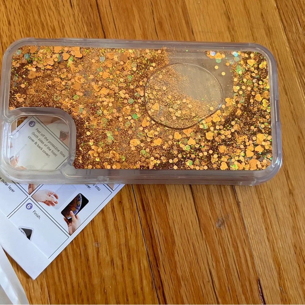 iPhone cover 11 rose gold waterfall glitter host pick🔥